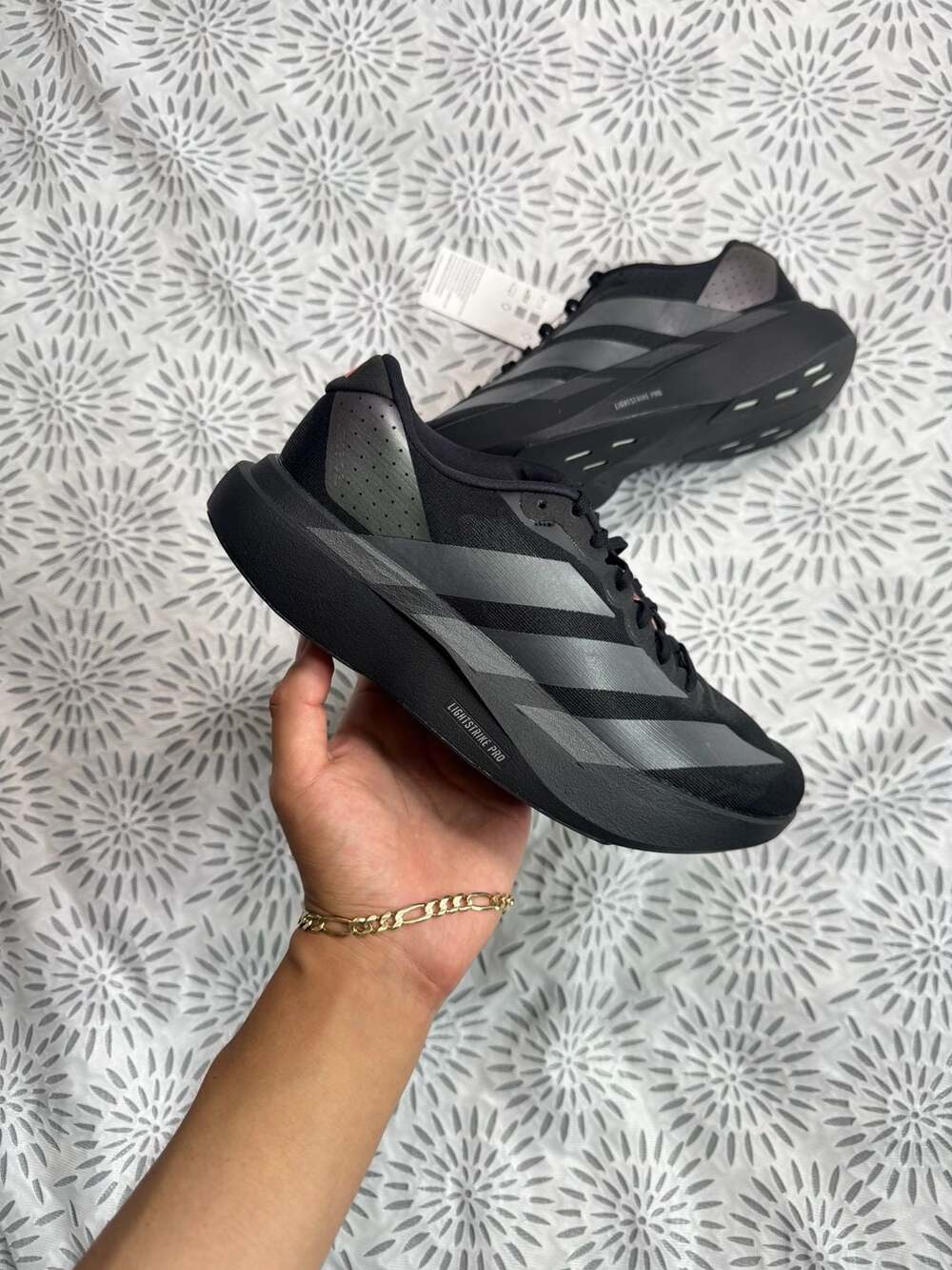 Adidas Adizero Evo SL Womens 8 Running Shoes Black/Silver Metallic KI1899